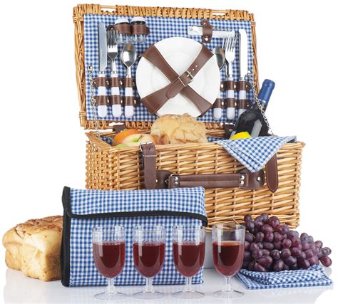 Picnic Basket for 4 Person | Picnic Set | Folding Picnic Blanket ...