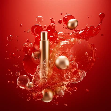 Premium AI Image | A red perfume bottle photography