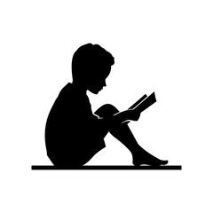 Children Reading Silhouette at GetDrawings | Free download