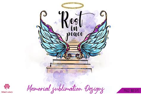 Rest in Peace Sublimation | Angel Wings Graphic by Mimi's story ...