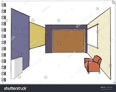 Architectural Perspective Drawing House Vector Stock Vector (Royalty ...