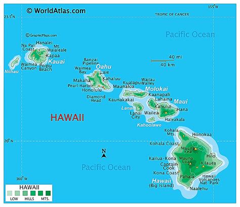 Detailed Map Of Hawaiian Islands