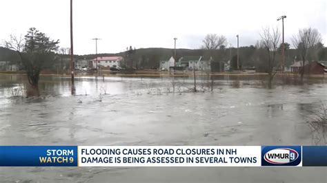 Flooding causes road closures in New Hampshire communities