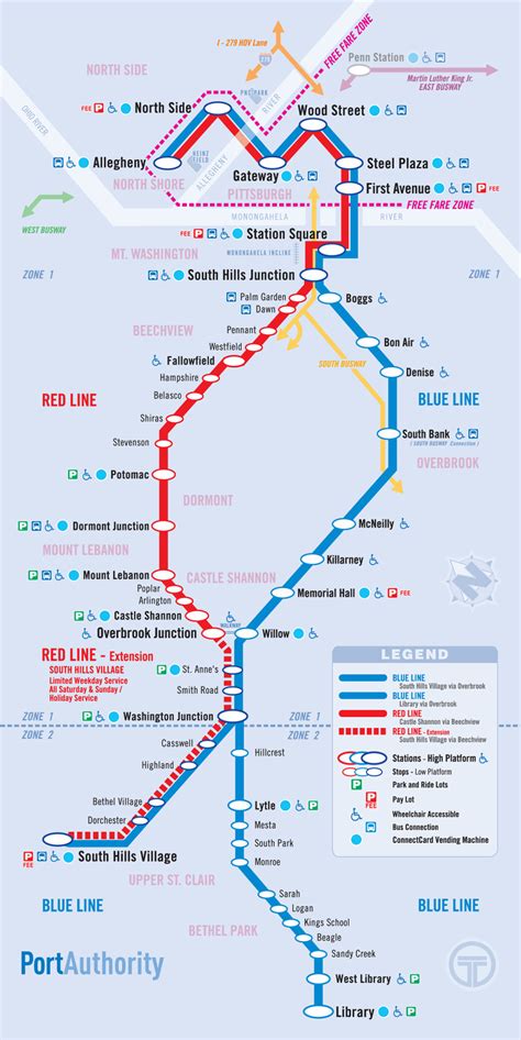 Transit Maps: Submission – Official Map: Pittsburgh Light Rail System ...