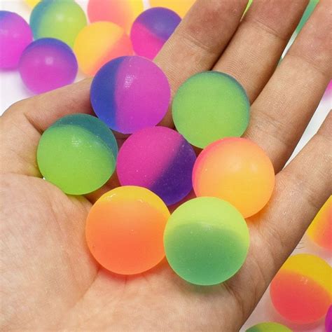 Multicolor Kids 25mm Floatable Bouncy Balls Rainbow Soild Color ...