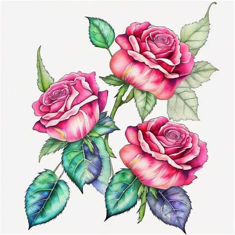 Premium AI Image | Watercolor style rose wallpaper