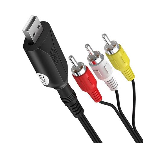 USB to 3RCA Cable, 60cm USB Male to 3 RCA Male Jack Splitter Audio ...