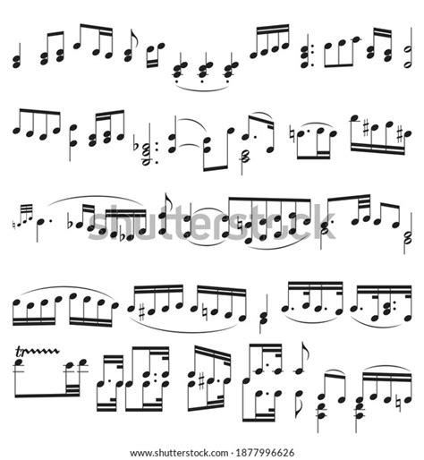 Set Musical Notation Symbols Musical Notes Stock Vector (Royalty Free ...