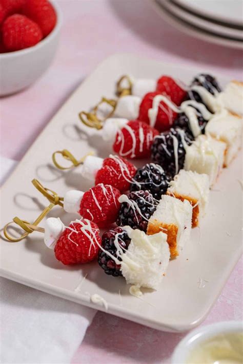 Easy Dessert Skewers with Fruit and Cake - The Tasty Tip