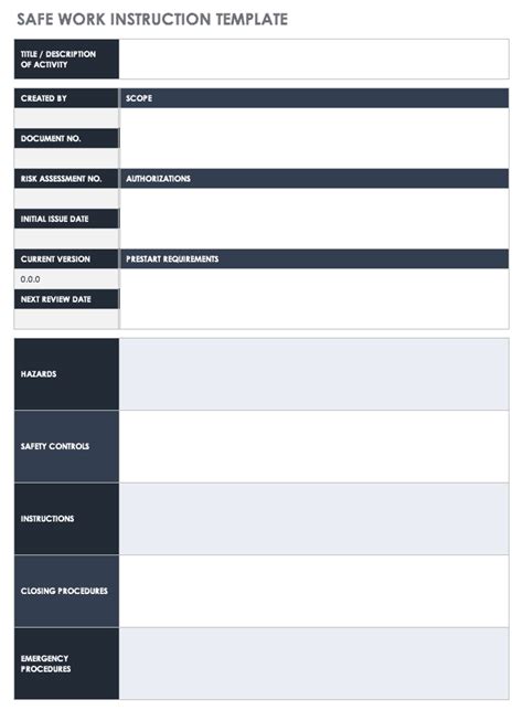 Free Work Instruction Template - FREE PRINTABLE TEMPLATES