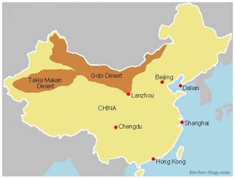 China gobi desert map - China map gobi desert (Eastern Asia - Asia)