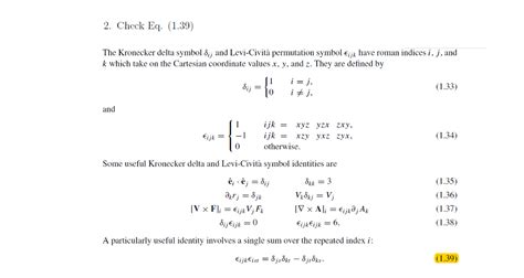 Solved 2. Check Eq. (1.39) The Kronecker delta symbol δǐj | Chegg.com