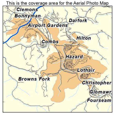 Aerial Photography Map of Hazard, KY Kentucky