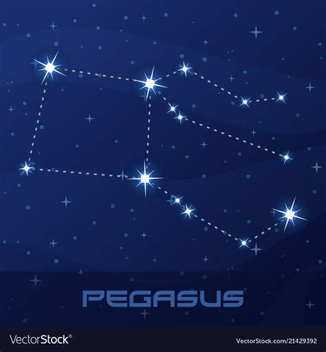 Constellation pegasus winged horse Royalty Free Vector Image