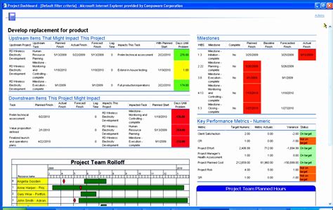 Microsoft Project Dashboard Templates