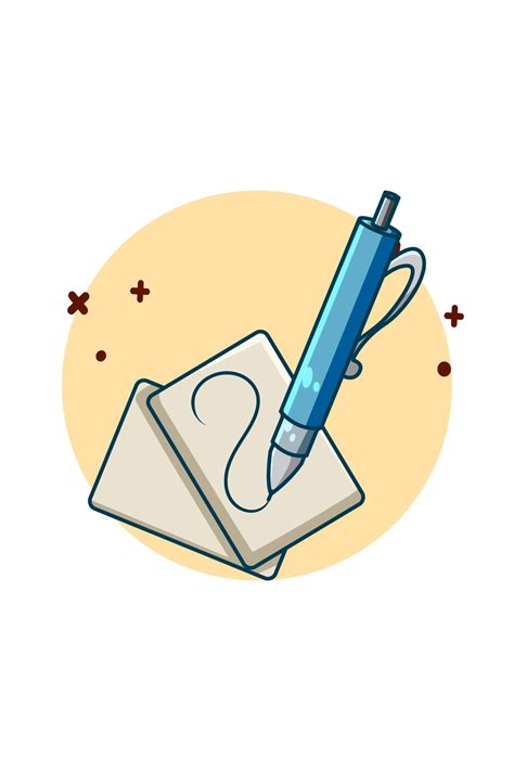 pen with paper icon cartoon illustration 3226950 Vector Art at Vecteezy