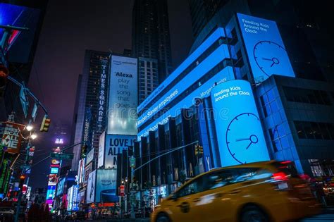 Night View of the New York Times Square TimesSquare Editorial Stock ...