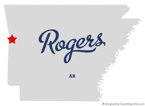 Map of Rogers, Sebastian County, AR, Arkansas