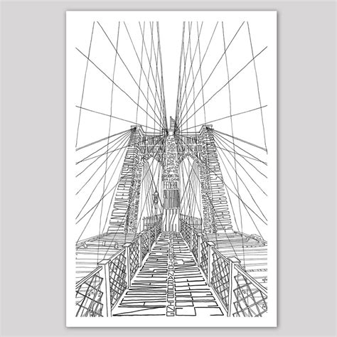 Brooklyn Bridge Line Drawing at PaintingValley.com | Explore collection ...