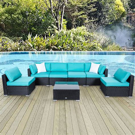 Kinbor 7pcs Outdoor Patio Furniture Sectional - Walmart.com