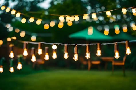 Premium AI Image | String lights on a backyard