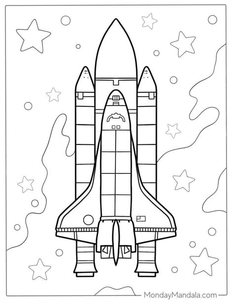 Coloring Page Classic Rocket Shaped Spaceship Free Printable | The Best ...