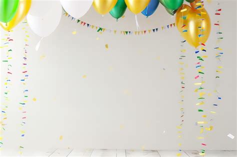 White background birthday decorations party generated AI | Premium AI ...