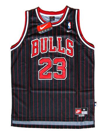 Michael Jordan #23 Black Jersey Red Stripe Size L | #116031048