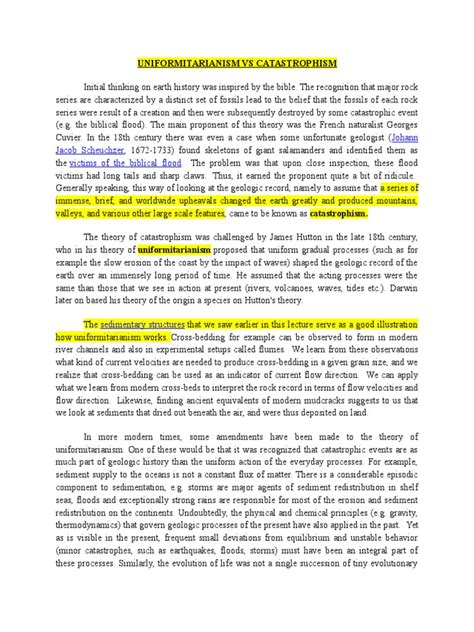 Uniformitarianism vs Catastrophism | Geology | Earth & Life Sciences