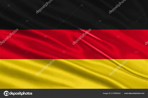 Germany Flag Design Waving German Flag Made Satin Silk Fabric Stock ...