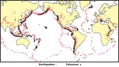 Map Of World Earthquakes And Volcanoes | Map Of Africa