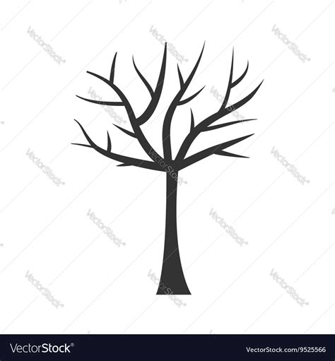 Tree trunk silhouette branch plant clip art Vector Image