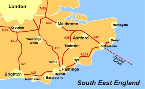 Map of South East England