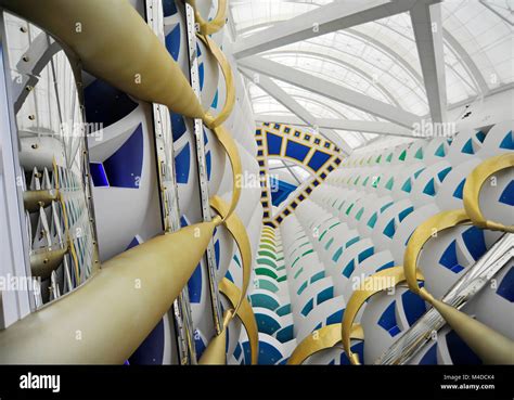 Burj al Arab hotel lobby interior Stock Photo - Alamy