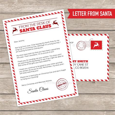 PRINTABLE Letter From Santa kit with Envelope Template - My Party Design