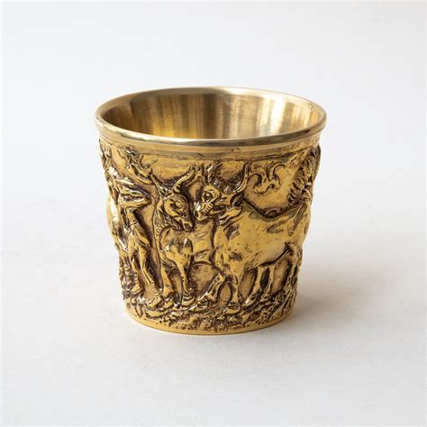 Mycenaean Gold Cup, Ancient Greek Artifact Museum Replica in Copper 24K ...