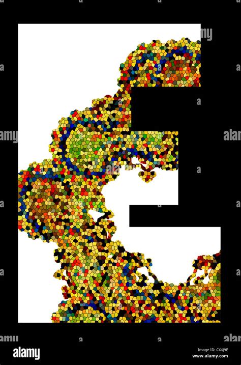 Mosaic letter E Stock Photo - Alamy