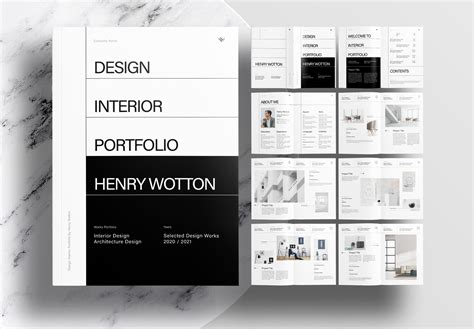 Interior Design Portfolio Template Indesign | Cabinets Matttroy