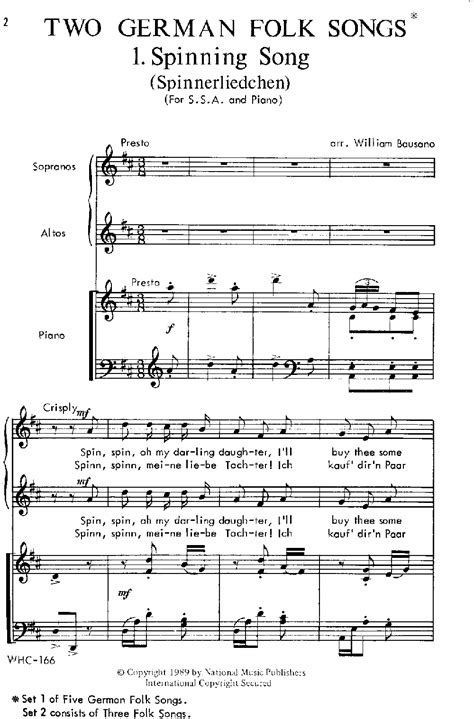 Two German Folk Songs (SSA ) arr. William Ba | J.W. Pepper Sheet Music