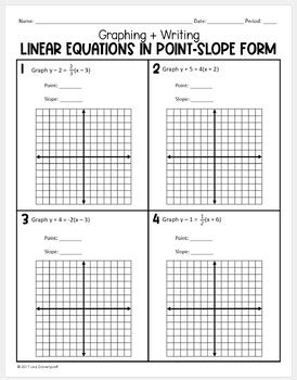 Point Slope Form Worksheets