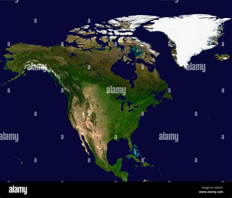 Satellite Image of North America Earth from Space Stock Photo - Alamy