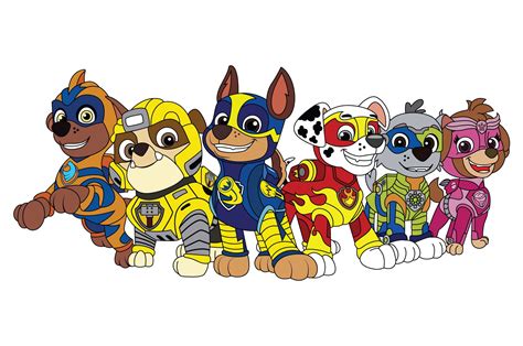 Mighty Pups Paw Patrol Wall Decal 40x18 Colored Dog Bedroom