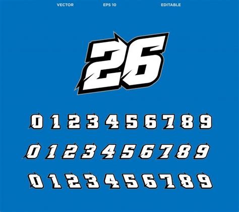 Race Car Number Fonts Vector | lostintodos