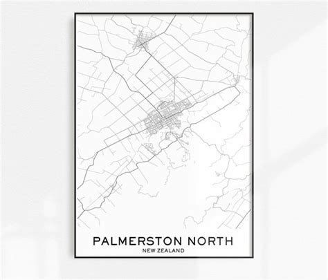 Palmerston North Map Print City Map Prints Palmerston North | Etsy