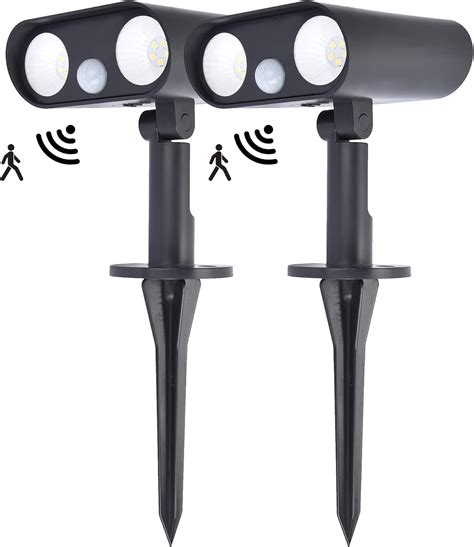 Buy UME 2 Pack Solar Spot Lights Outdoor with Motion Sensor, IP65 ...