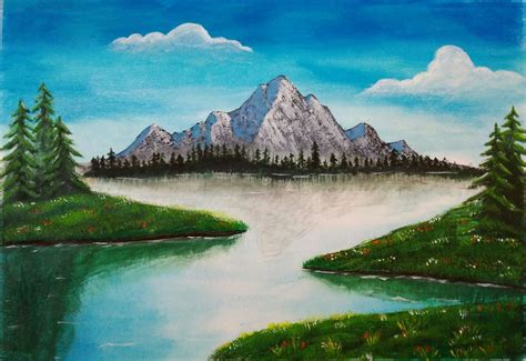 Mountain Acrylic Painting at PaintingValley.com | Explore collection of ...