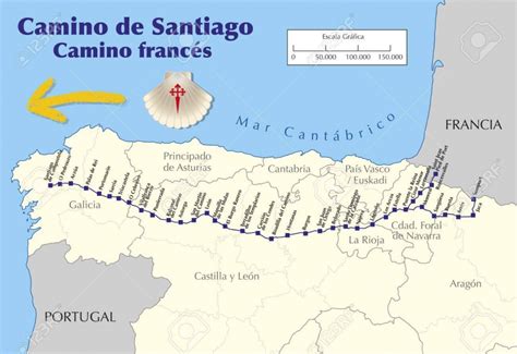 Cammino Santiago Map