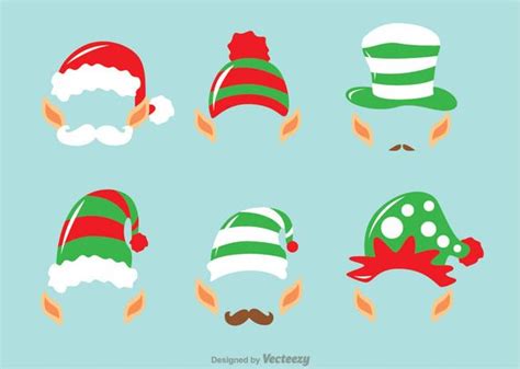 Elf Hats and Ears Vector Pack for Festive DIY Crafts