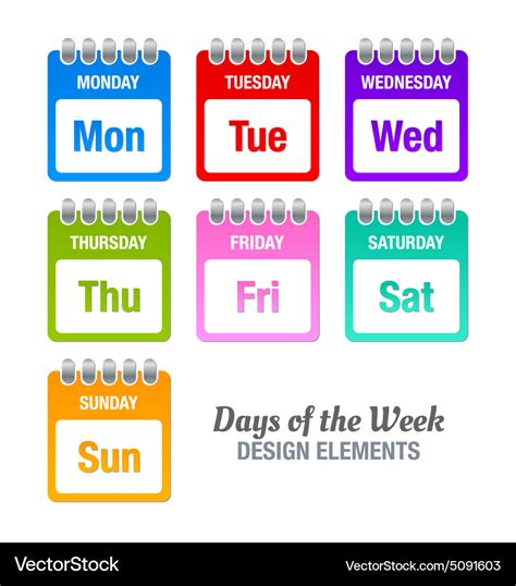 Days of the week Royalty Free Vector Image - VectorStock