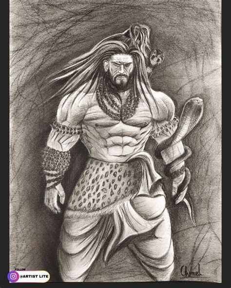 Lord Shiva Angry Sketch